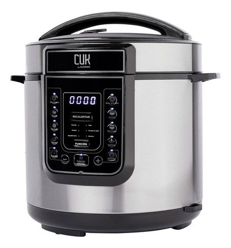 Olla Electrica A Presion Gadnic Hd100 6 Litros 1000w Panel D Plateado