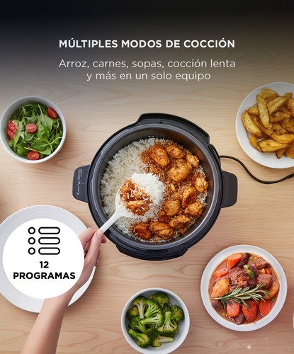 Arrocera Eléctrica Cuk By Gadnic Hd100 Olla A Presión Válvula De Seguridad 1000w 6 Litros Color Gris - Image 3