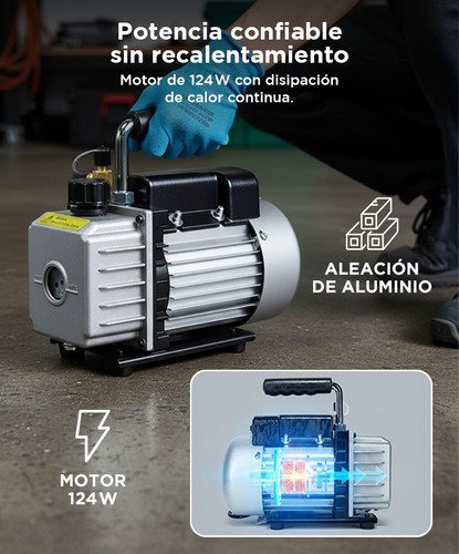Bomba De Vacío Gadnic 30l 124w 1 Etapa Refrigeración - Image 4