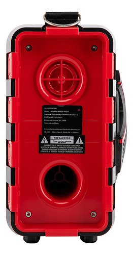 Parlante Portatil Bluetooth Microfono Usb 40w Fm Winco W211 Color Rojo - Image 5