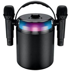 Parlante Portátil Bluetooth Karaoke +2 Microfono Inalámbrico Color Negro