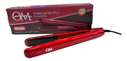 Plancha De Pelo Alisador Profesional Om Fina Rojo Nhc-825 Rojo