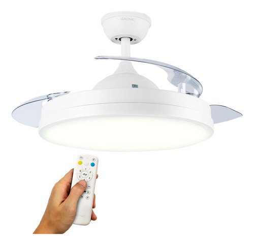 Ventilador De Techo Gadnic Climaled Luz Led 3 Aspas Abs Diámetro 52 Pulgadas