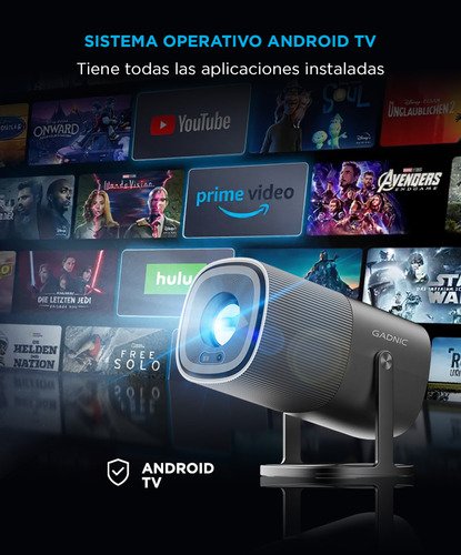 Proyector Portátil Gadnic Fhd Atv 9000 Lúmenes Screen Mirroring 200 Ansi Enfoque Automático Rotación 270 Negro - Image 5