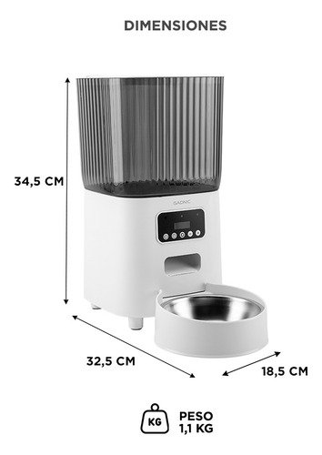 Comedero Automático Gadnic Dispenser Alimento 5 Lts Programa Blanco - Image 6