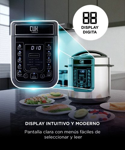 Arrocera Eléctrica Cuk By Gadnic Hd100 Olla A Presión Válvula De Seguridad 1000w 6 Litros Color Gris - Image 4