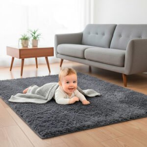 Alfombra 1x1,5 Mts Nórdica Living Gadnic Lavable Súper Soft 1.5 M 1 M Liso Gris