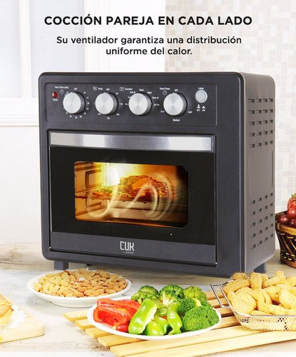 Horno Y Freidora De Aire Gadnic 19l 7 Funciones 1700w Convección Luz Indicadora Timer 7 Modos Función Grill Negro - Image 6