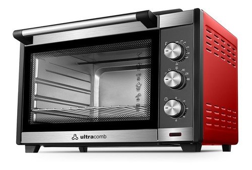 Horno Eléctrico De Mesa Ultracomb Uc-55acn 55 Litros Rojo Con Doble Anafe