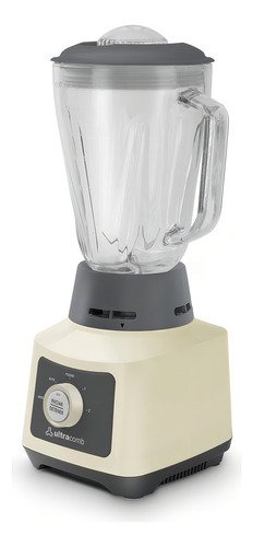 Licuadora De Mesa Ultracomb Lc-2012 1.5lts Jarra De Vidrio Color Crema