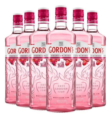 Gin Gordon's Pink London Dry Botella 700ml Pack 6 Unidades