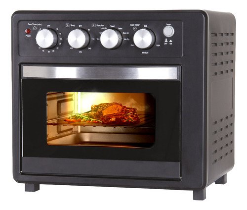 Horno Y Freidora De Aire Gadnic 19l 7 Funciones 1700w Convección Luz Indicadora Timer 7 Modos Función Grill Negro