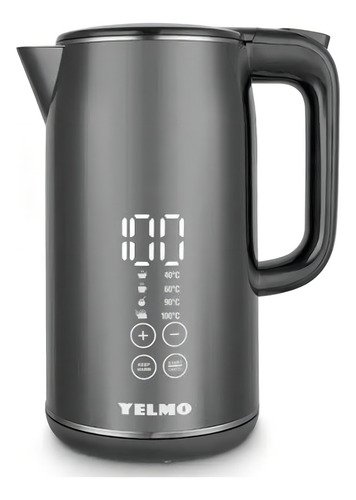 Pava Eléctrica Yelmo Pe-3912 1.7lt 2200w Pantalla Digital Color Negro