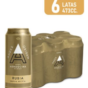 Pack X6 Cervezas Rubia 473 C/u Andes Origen