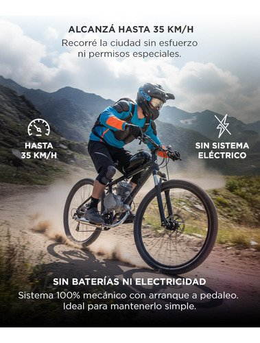 Kit Motor Gadnic Bicmot01 Motor 2 Tiempos 80cc Bicicleta 2t Velocidad Extendida Gris - Image 5