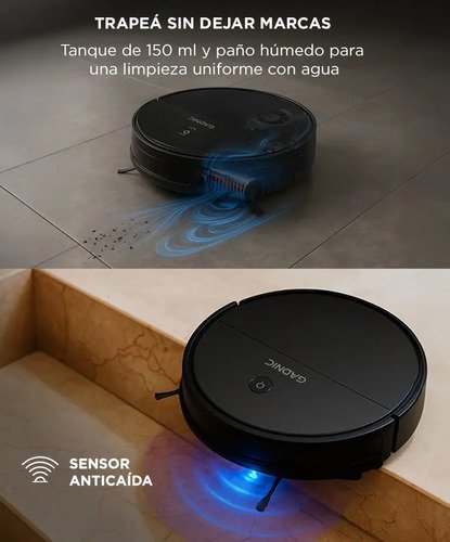 Aspiradora Robot Gadnic 3 Modos Limpieza Poder De Succión Negro Negro Opaco - Image 5