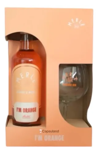 Gin Merle Gift Box Orange Sabor Naranja Y Mango Con Copa 750 Ml