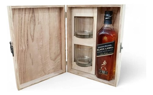 Johnnie Walker Black Label 700ml + 2 Vasos Estuche Gift Box