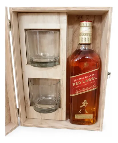 Johnnie Walker Red Label 700ml + 2 Vasos Estuche Gift Box - Image 2