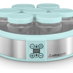 Yogurtera Ultracomb Yg-2707 1.2 Lts 7 Frascos De Vidrio Color Agua