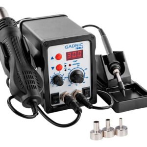 Estación De Soldado Gadnic 878d Smd 370w Aire Caliente Cautín Control Pid 3 Boquillas Negro