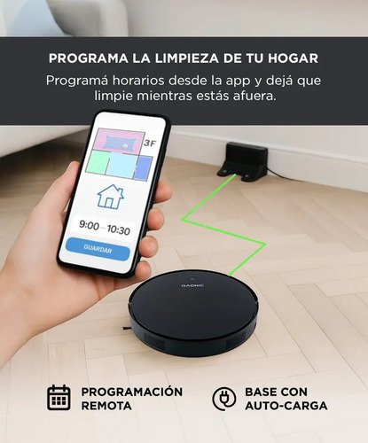 Aspiradora Robot Gadnic 3 Modos Limpieza Poder De Succión Negro Negro Opaco - Image 4