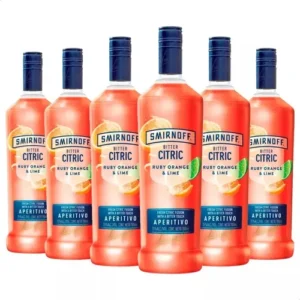 Vodka Smirnoff Bitter Citric Ruby Orange & Lime 700ml X6 Sabor Tangerine & Lemongrass