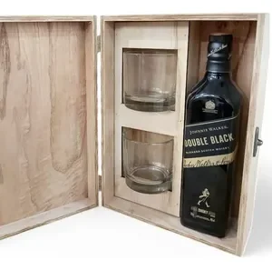 Jhonnie Walker Doble Black 700ml + 2 Vasos Estuche Gift Box