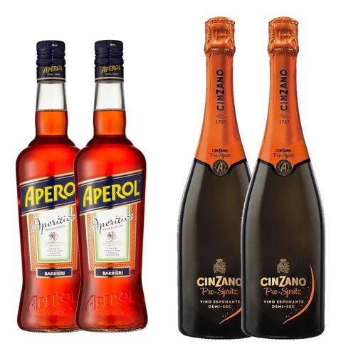 Combo 2 Aperol + 2 Espumante Cinzano Pro Spritz