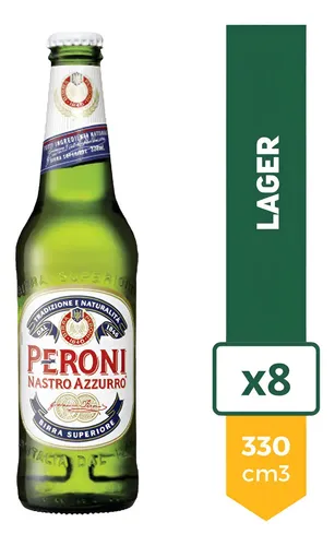 Cerveza Peroni Nastro Azzurro Botella 330ml Origen Italia X8 - Image 3