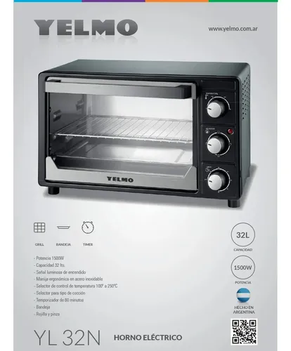 Horno Electrico Yelmo Yl-32n De 32lts Temporizador 1500w Grill Color Negro - Image 6