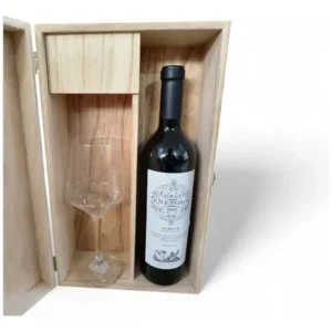 Vino Enemigo Agrelo + Copa En Estuche De Madera Ideal Regalo