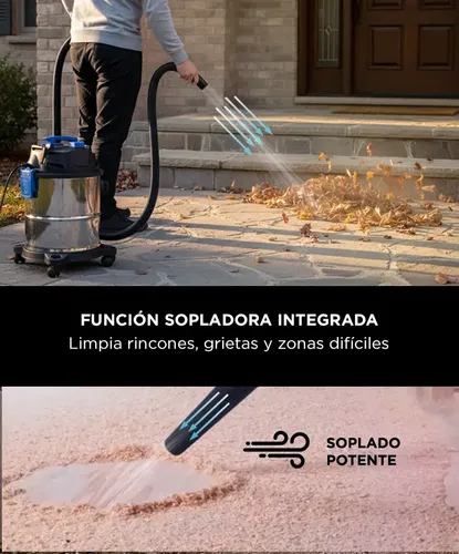 Aspiradora De Tacho Gadnic 15l Silenciosa Sopladora 1200w Azul - Image 4