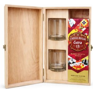 Chivas 13 700ml+2 Vasos En Estuche De Madera Giftbox