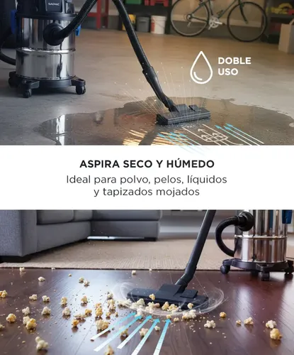 Aspiradora De Tacho Gadnic 15l Silenciosa Sopladora 1200w Azul - Image 3