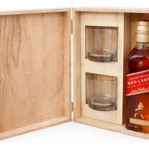 Johnnie Walker Red Label 700ml + 2 Vasos Estuche Gift Box