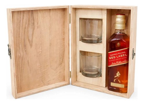 Johnnie Walker Red Label 700ml + 2 Vasos Estuche Gift Box