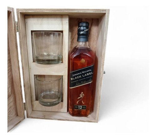 Johnnie Walker Black Label 700ml + 2 Vasos Estuche Gift Box - Image 2
