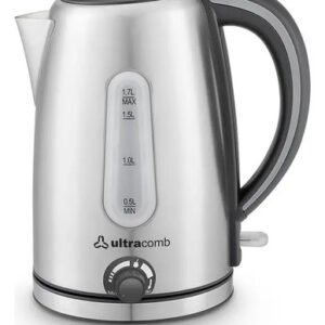 Pava Eléctrica Ultracomb Pe-4916 1.7lts 2200w Apagado Automático Acero Inoxidable Plateado