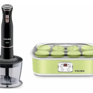 Combo Yelmo Mixer De Mano Lm-1555 Y Yogurtera Yg-1708v Negro