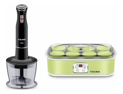Combo Yelmo Mixer De Mano Lm-1555 Y Yogurtera Yg-1708v Negro