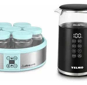 Combo Yogurtera Yg-2707 Y Pava Eléctrica Yelmo Pe-3922 Agua
