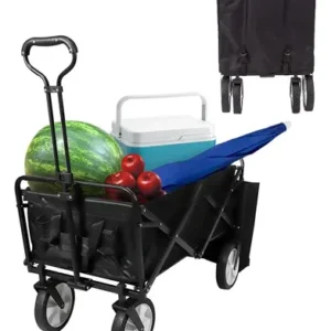 Carro Plegable Gadnic Aluminio Hasta 45 Kg Reforzado Compras Multiuso Camping Playa Negro
