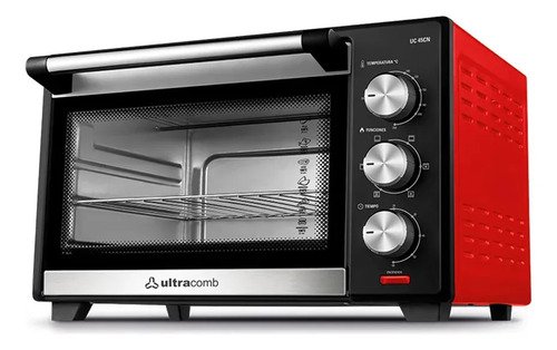 Horno Electrico Ultracomb De Mesa 45lts Uc45cn 45l1600w Conveccion Color Negro/rojo