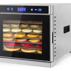 Deshidratador De Alimentos Cuk By Gadnic 8 Bandejas Acero Inox Panel Táctil Digital 630 W Temporizador 35 75 C Ajustable Plateado