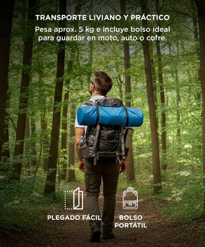 Catre Aluminio Plegable Gadnic Portable Con Bolso Campamento Soporta 120kg Azul - Image 4