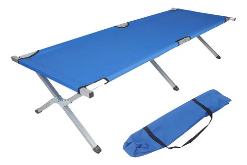 Catre Aluminio Plegable Gadnic Portable Con Bolso Campamento Soporta 120kg Azul