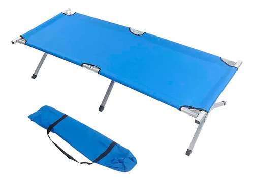 Catre Aluminio Plegable Gadnic Portable Con Bolso Campamento Soporta 120kg Azul - Image 7