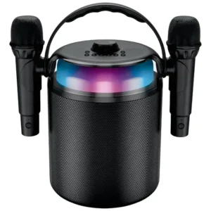 Parlante Portátil Bluetooth Karaoke +2 Microfono Inalámbrico Color Negro