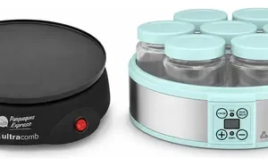 Combo Ultracomb Panquequera Pq-8700 Y Yogurtera Yg-2707 Negro